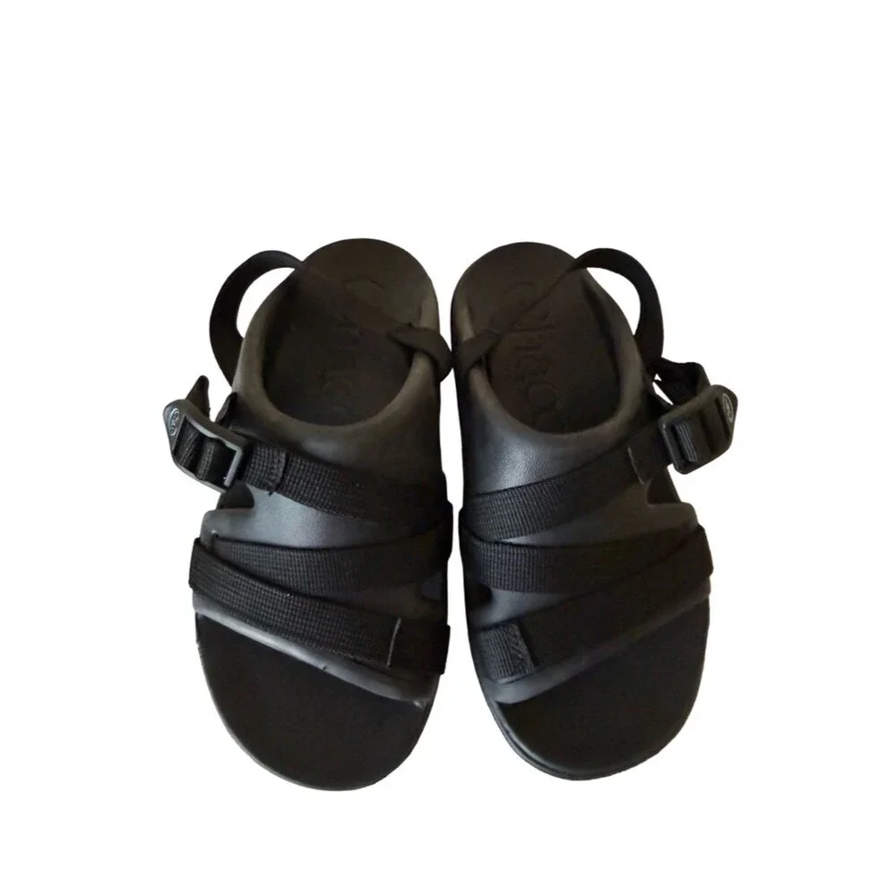 Chaco Kids Chillos Slide Sandals Size 2 Black Strappy Slip On Boys